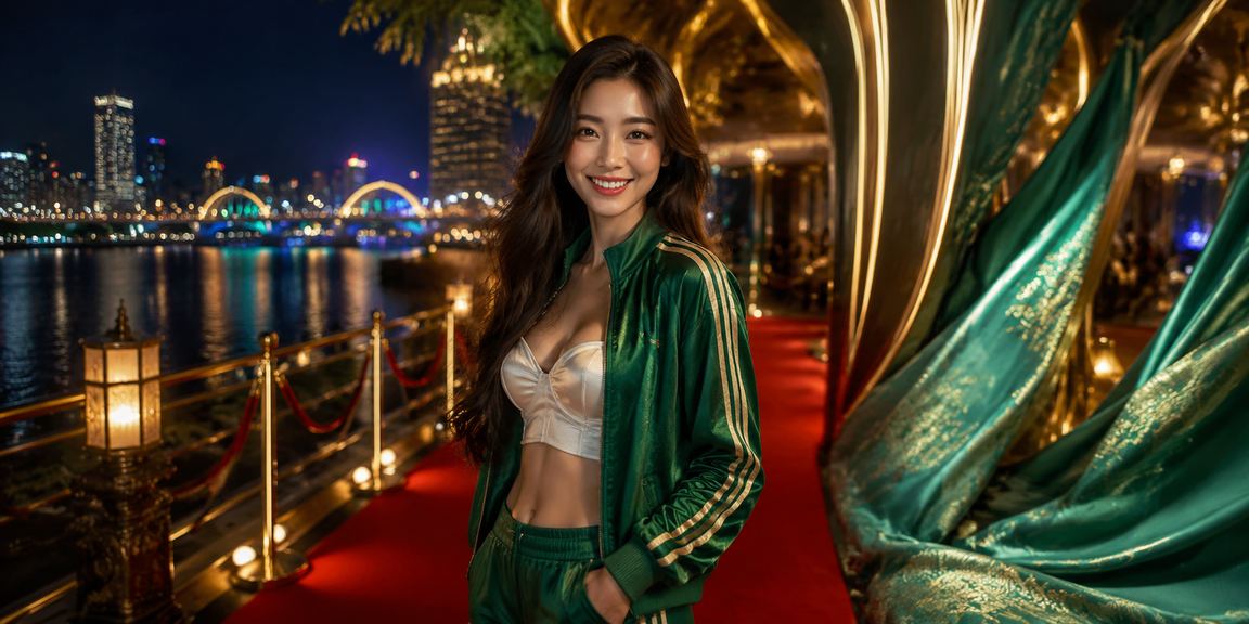 Không gian casino hiện đại tại Đà Nẵng với ánh đèn xanh và bầu không khí giải trí