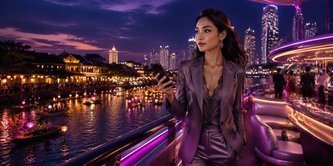 Không gian VIP neon tại Sài Gòn — ánh đèn rực rỡ và bầu không khí giải trí cao cấp